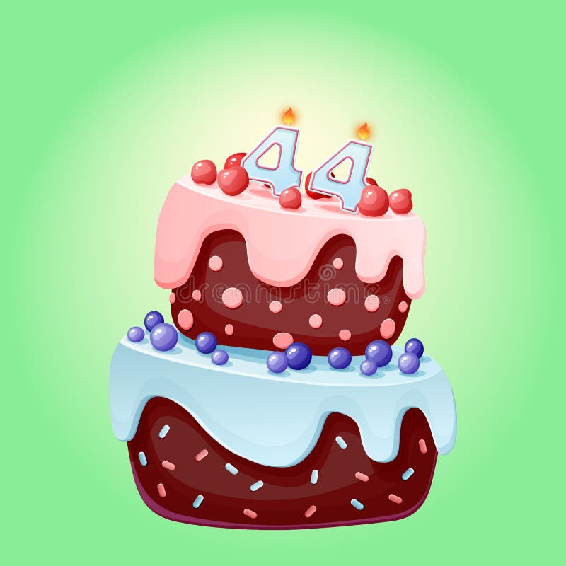 Número 40 Del Feliz Cumpleaños, Tarjeta De Felicitación Por Cuarenta Años  En El Estilo De La Diversión Del Arte Con La Torta Y Velas. Ilustraciones  svg, vectoriales, clip art vectorizado libre de