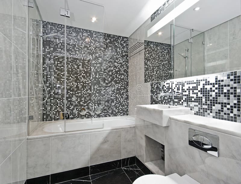 Cuarto De Baño Contemporáneo Imagen de archivo - Imagen de lujo