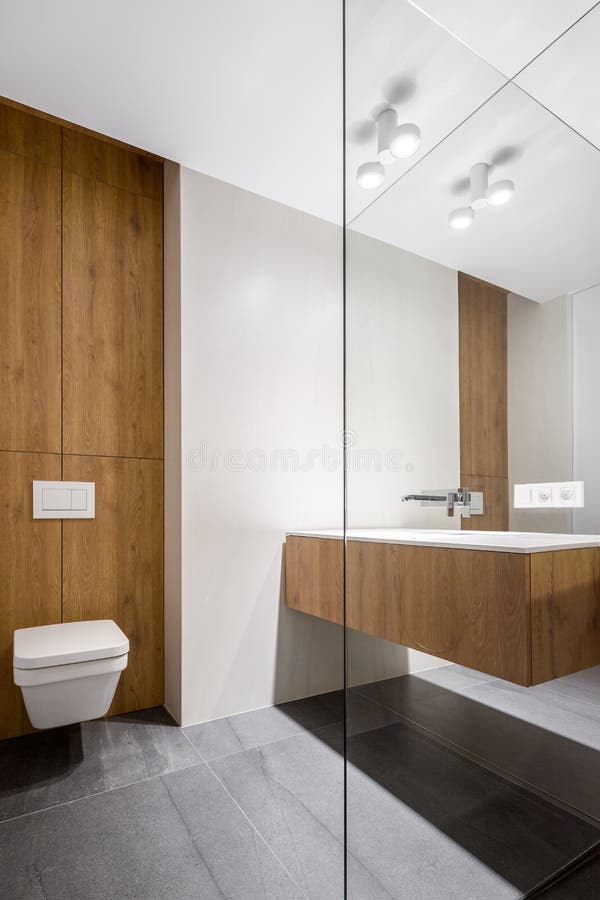 Cuarto de baño elegante con el retrete cúbico fotografía de archivo libre de regalías Cuarto de baño elegante con el retrete cúbico fotografía de archivo libre de regalías