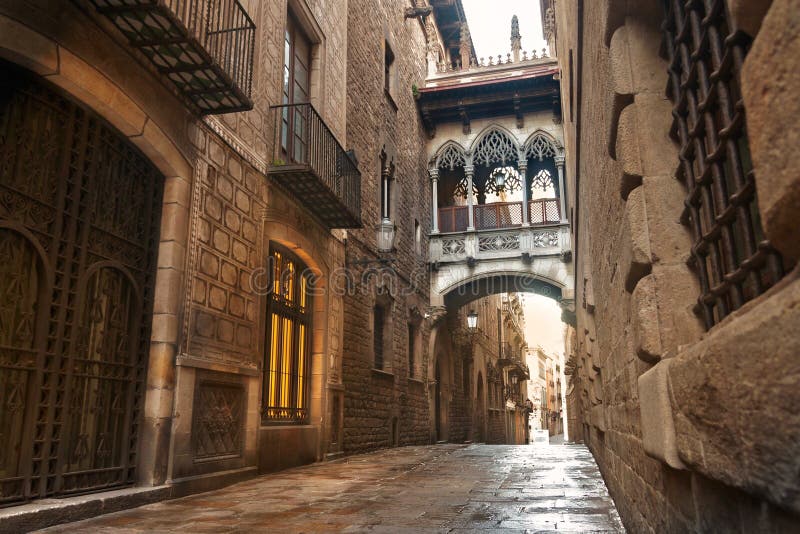 Cuarto gótico de Barcelona fotos de archivo Cuarto gótico de Barcelona fotos de archivo