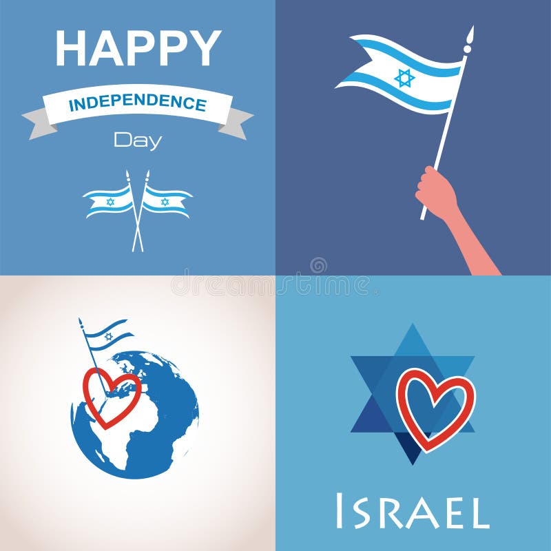 Cuatro iconos de Israel stock de ilustración Cuatro iconos de Israel stock de ilustración