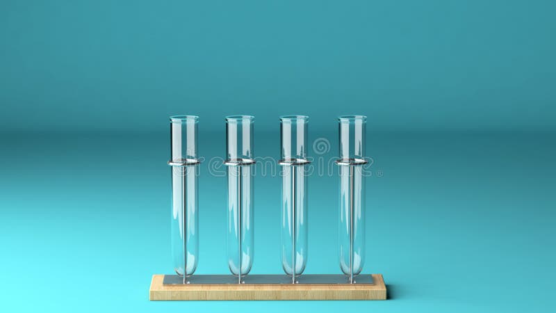 Cuatro Tubos De Ensayo Vacíos De Vidrio De Laboratorio 3d Stock de ilustración - Ilustración de ciencia, acolchamiento: 203621816