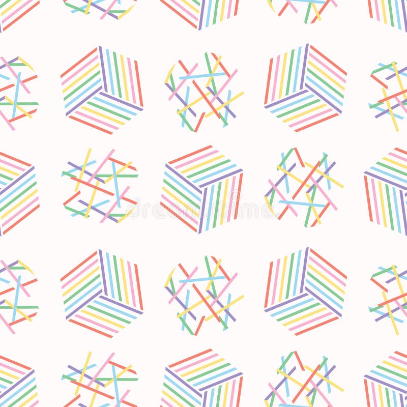 Cub geometric cub grafic cu dungi abstracte stock illustration