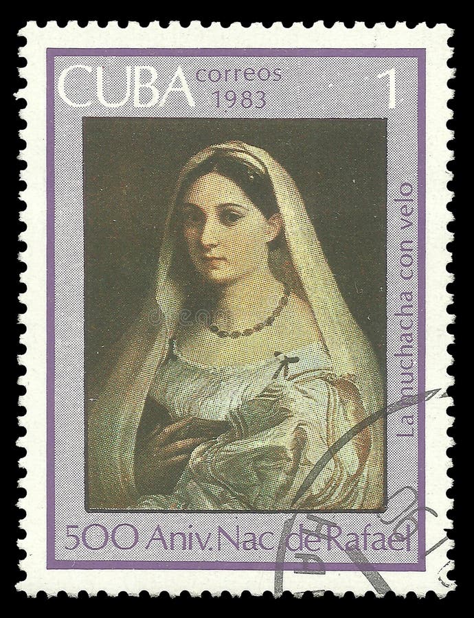 Painting La donna velata editorial image. Image of philately - 107281910