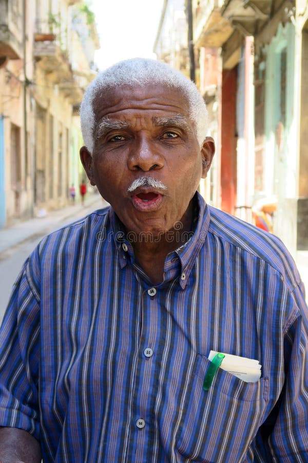 Old speaking friendly man of havana, Cuba stock photography Old speaking friendly man of havana, Cuba stock photography