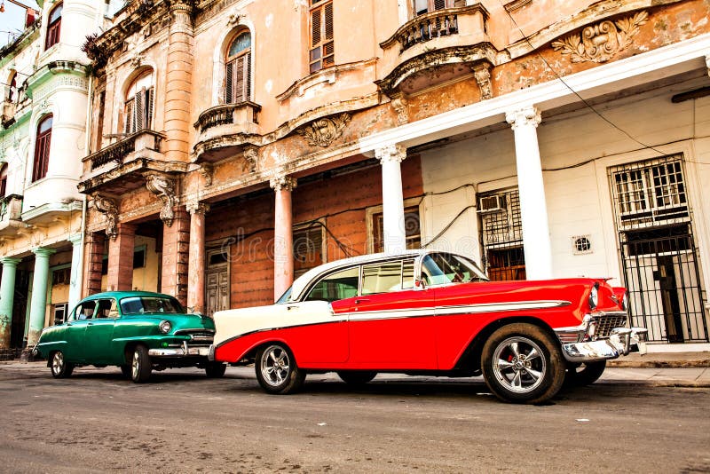 Cuba, Havana American Classic Car Stock Photo Image of cityscape