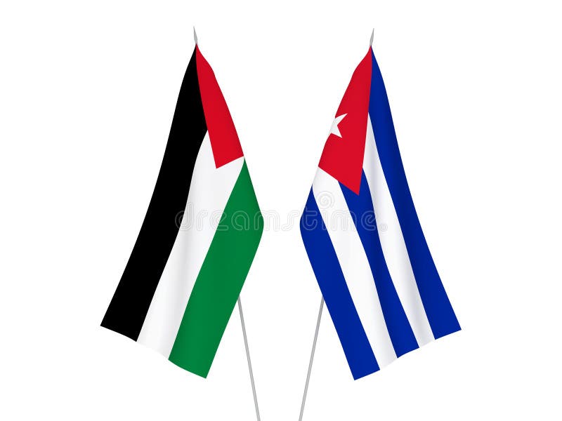 Cuba and Palestine flags stock illustration. Illustration of national - 176881722