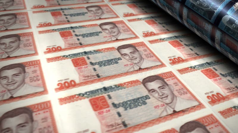 Cuba Peso-Geldscheine drucken nahtlose Schleife lizenzfreie abbildung