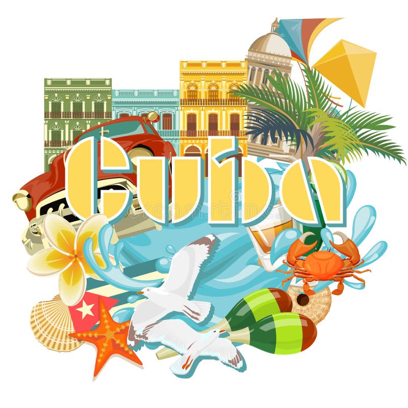 Vector illustration with Cuban culture. 