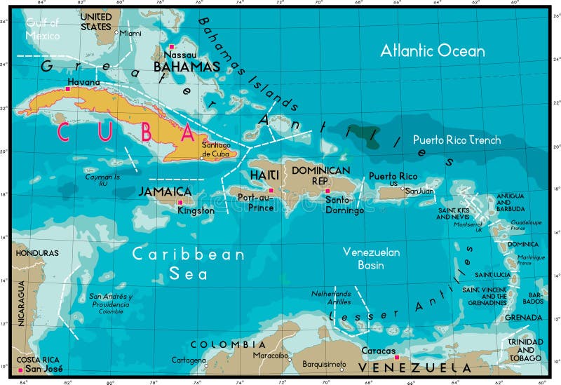 Cuba y mar del Caribe. libre illustration Cuba y mar del Caribe. libre illustration