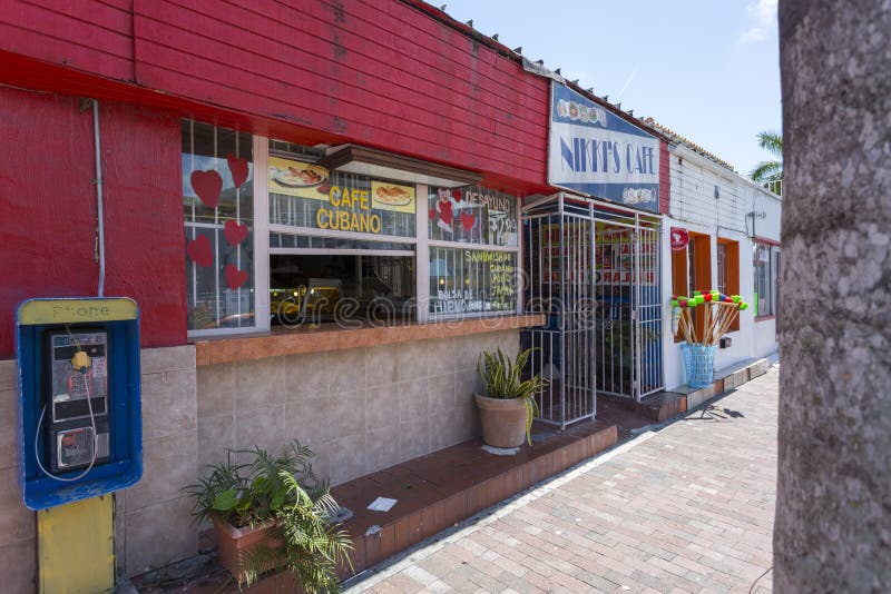 Cuban cafe in Little havana miami florida royaltyfria bilder
