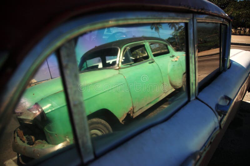 Cuban car reflection