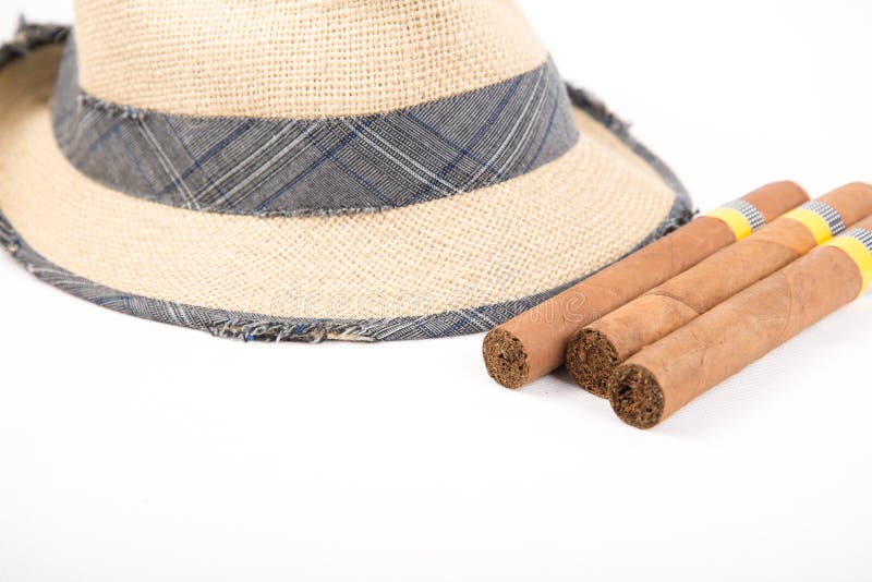 Cuban Cigars and Straw Panama Hat Stock Image Image of male, tobacco 43221439