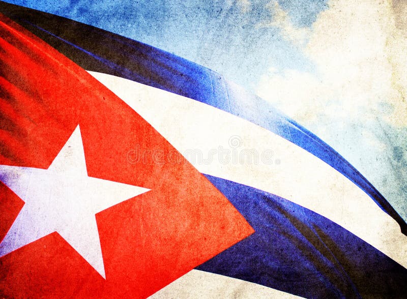 Cuban flag waving in the wind