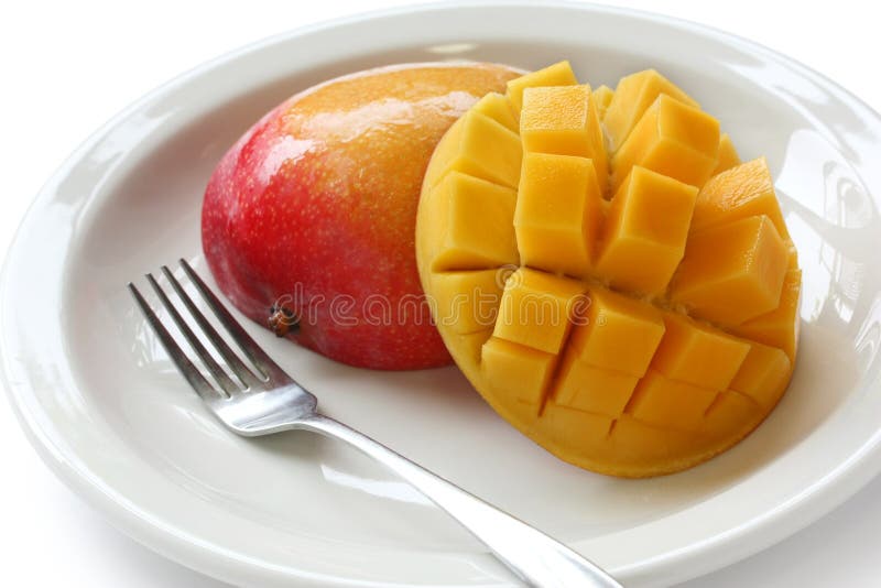 Cube cut Mango stock image. Image of nature, vitamin 20677341