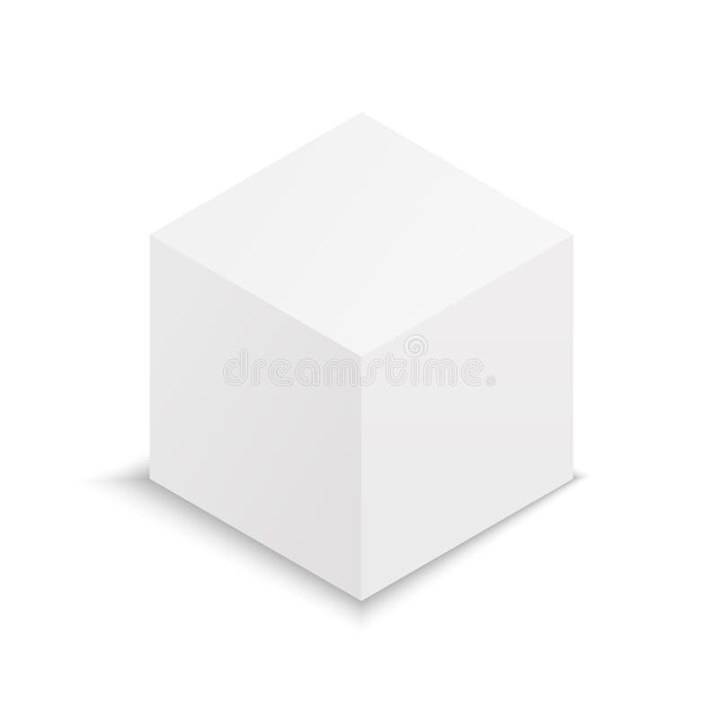 Download Cube 3d. Mockup Of White Box. Blank Square Package With Shadow. Paper Or Carton Isometric ...