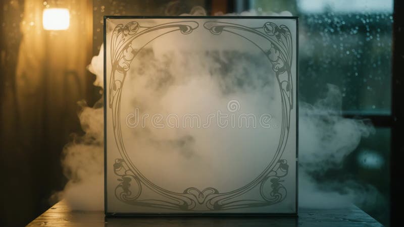 Cube de verre énigmatique dans la masse illustration stock