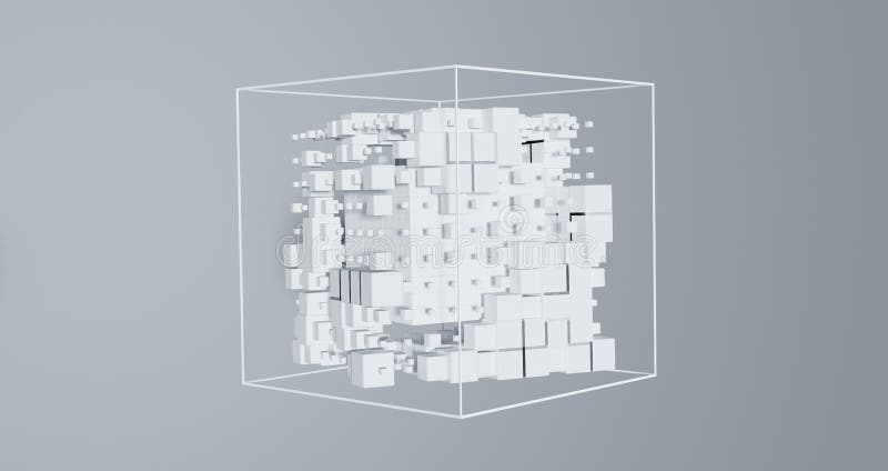 Cube digital data storage cluster vector illustration