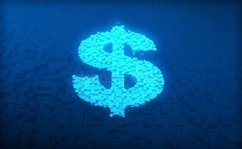 Cube Digital Technology, Cube Dollar, Digital Financial Technology and Intelligent Data System royalty free illustration