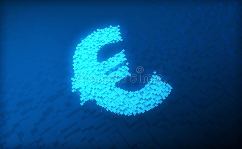 Cube Digital Technology, Cube Euro, Digital Financial Technology and Intelligent Data System stock illustration