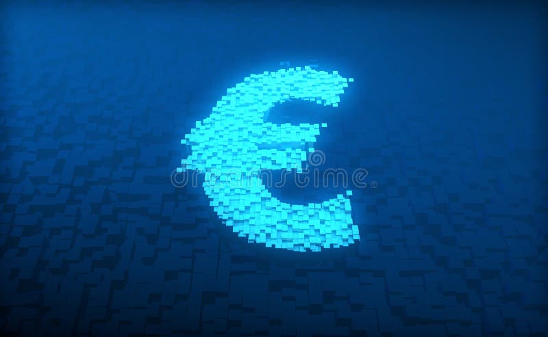 Cube Digital Technology, Cube Euro, Digital Financial Technology and Intelligent Data System royalty free illustration