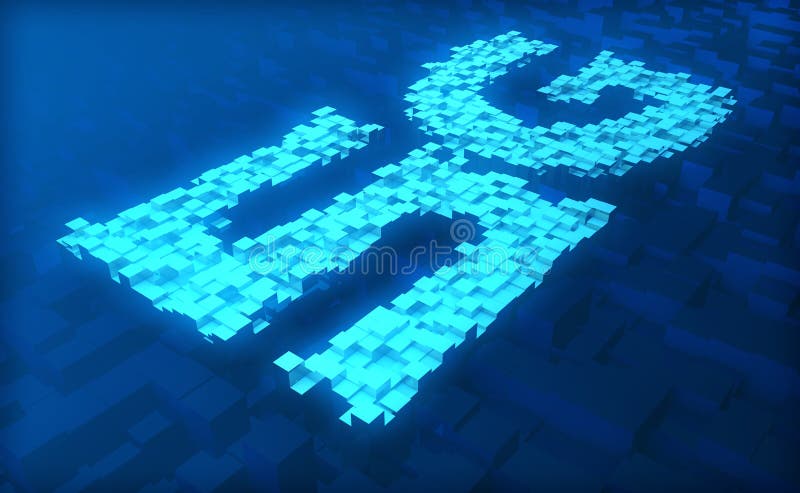 Cube Digital Technology, 5G composed of cubes, digital technology and intelligent data system vector illustration