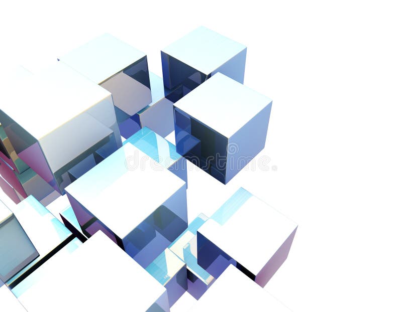 Cube digital technology and programming, data transmission and storage, intelligent programs vector illustration