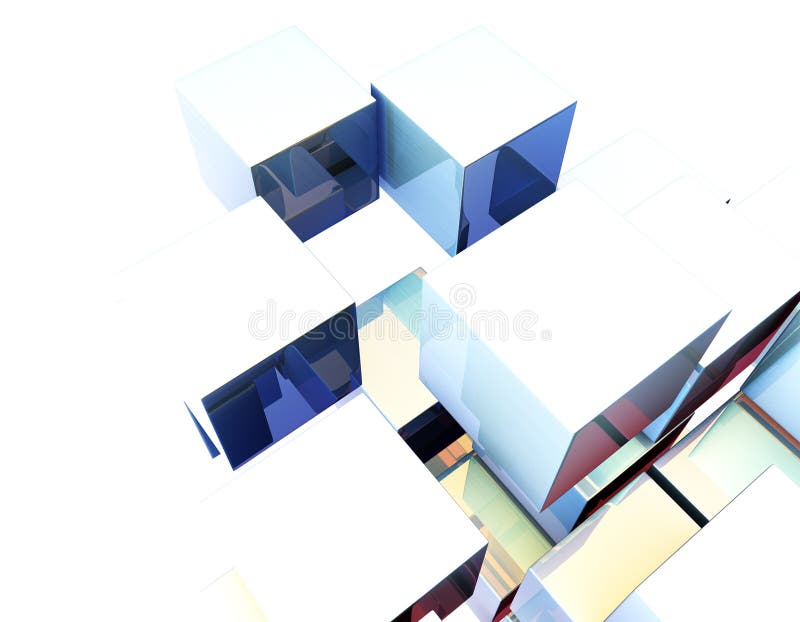 Cube digital technology and programming, data transmission and storage, intelligent programs stock illustration