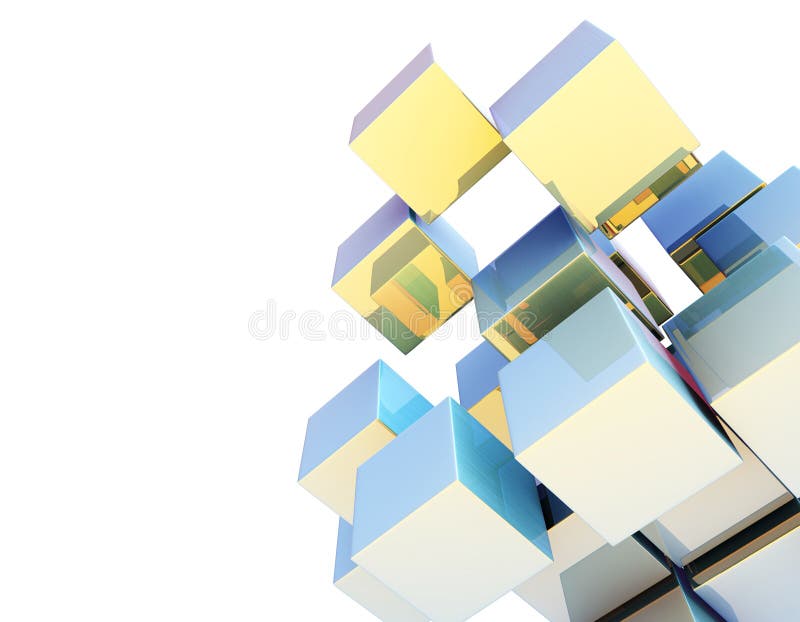 Cube digital technology and programming, data transmission and storage, intelligent programs stock illustration