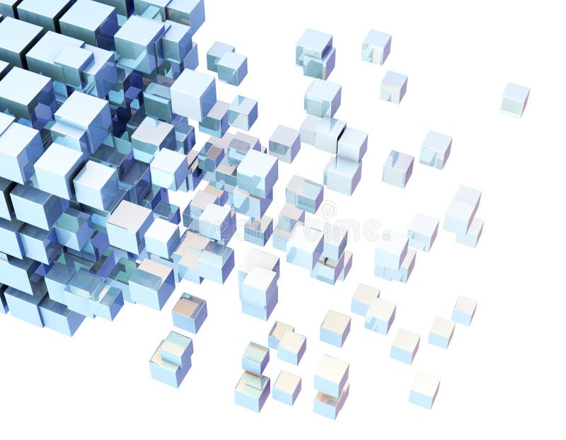 Cube digital technology and programming, data transmission and storage, intelligent programs vector illustration