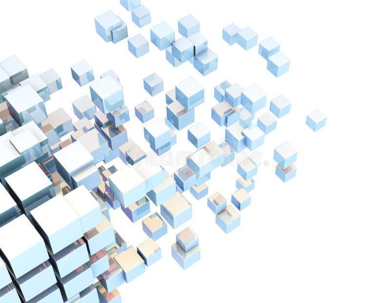 Cube digital technology and programming, data transmission and storage, intelligent programs royalty free illustration