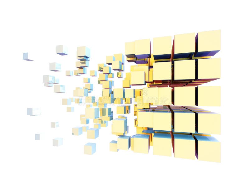 Cube digital technology and programming, data transmission and storage, intelligent programs stock illustration
