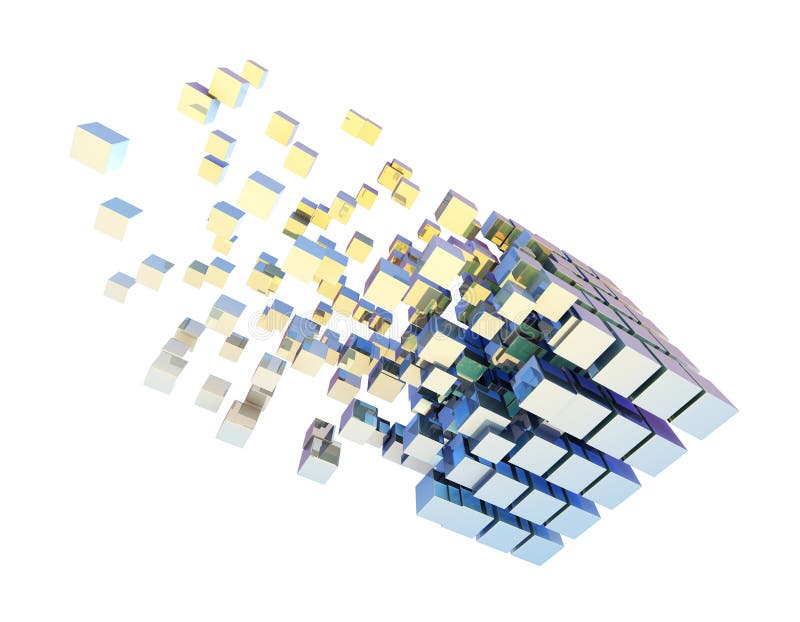 Cube digital technology and programming, data transmission and storage, intelligent programs royalty free illustration