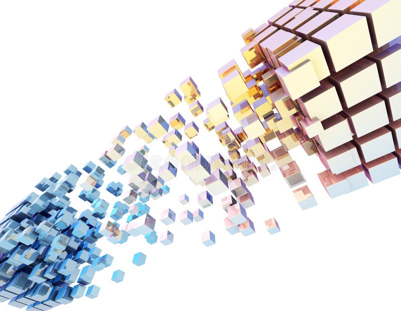 Cube digital technology and programming, data transmission and storage, intelligent programs royalty free illustration