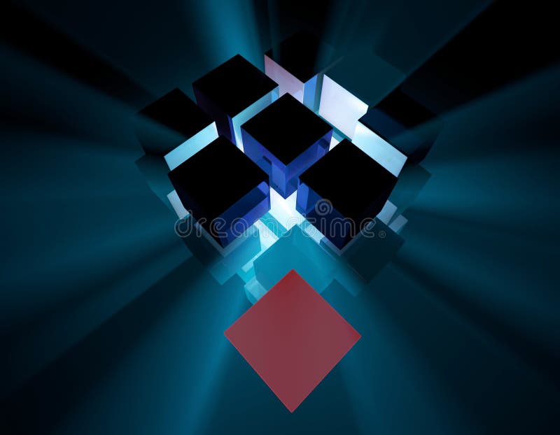 Cube digital technology and programming, data transmission and storage, intelligent programs royalty free illustration