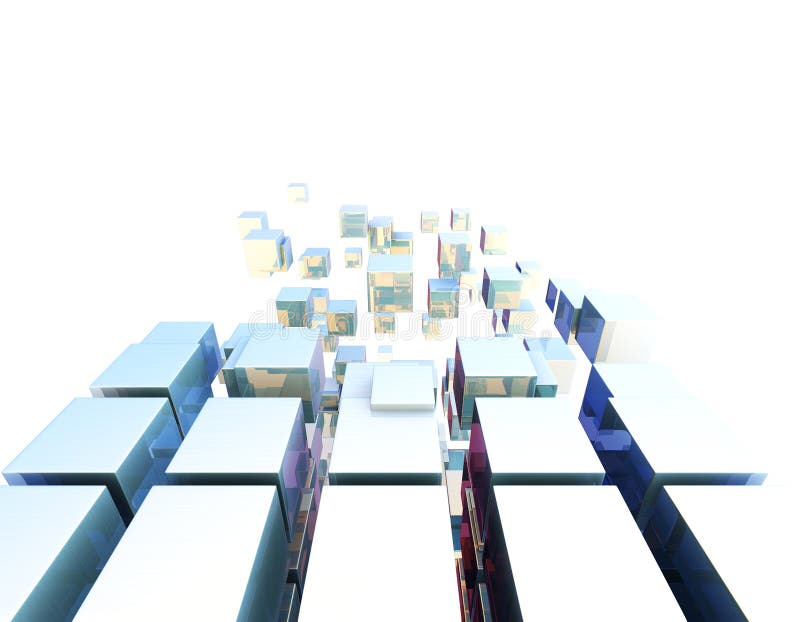 Cube digital technology and programming, data transmission and storage, intelligent programs stock illustration
