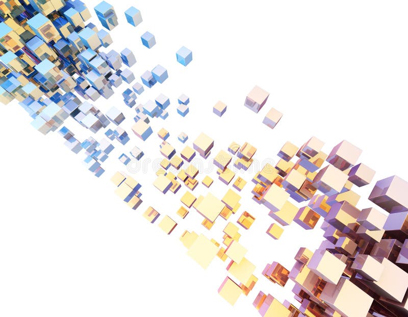 Cube digital technology and programming, data transmission and storage, intelligent programs stock illustration