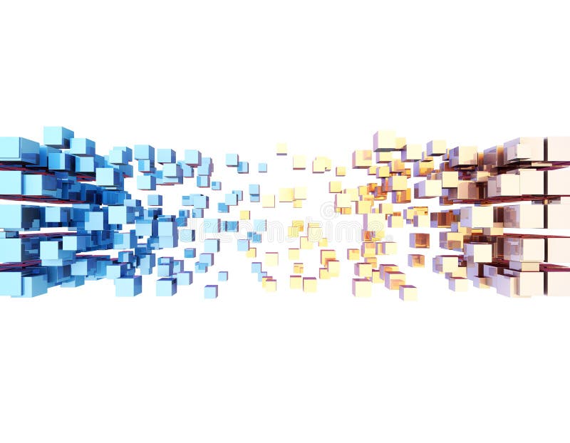 Cube digital technology and programming, data transmission and storage, intelligent programs royalty free illustration