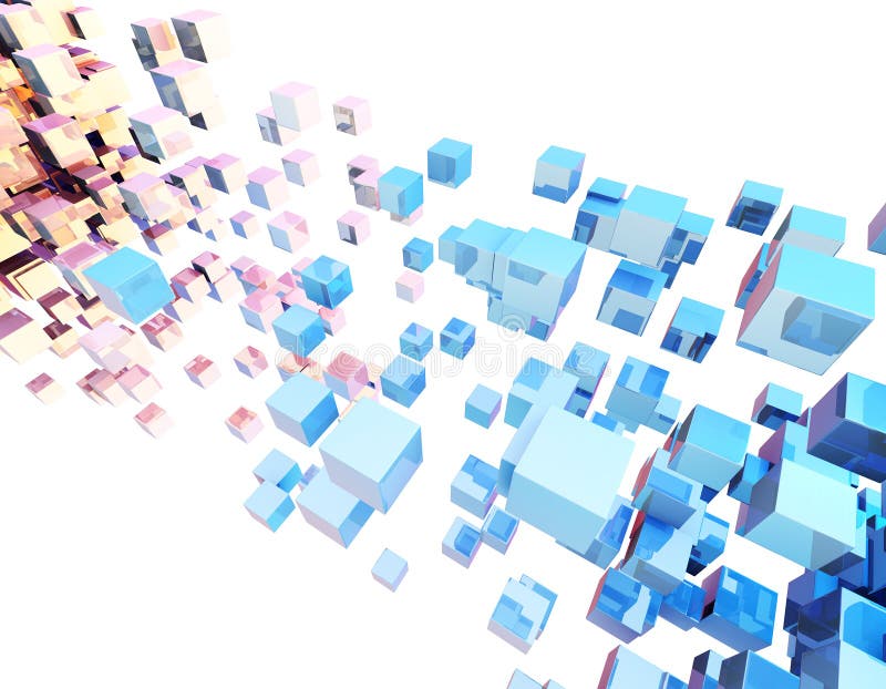 Cube digital technology and programming, data transmission and storage, intelligent programs vector illustration