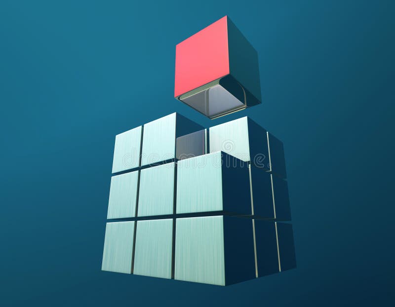 Cube digital technology and programming, data transmission and storage, intelligent programs royalty free illustration