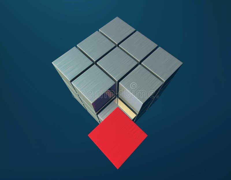 Cube digital technology and programming, data transmission and storage, intelligent programs vector illustration