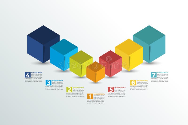Cube infographics options banner, template, scheme, chart, text layout. vector illustration