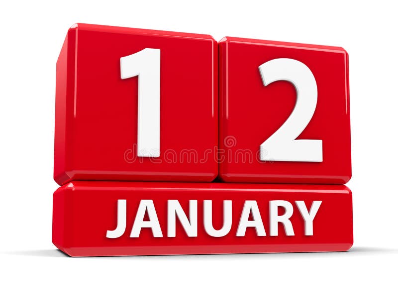 Cube le 12 février illustration stock. Illustration du rappel - 85774938