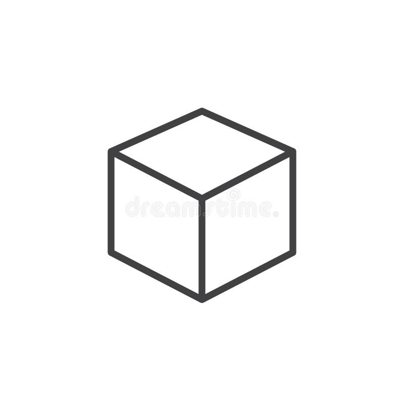 Cube line icon stock illustration