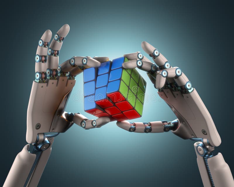 Cube Robot royalty free illustration