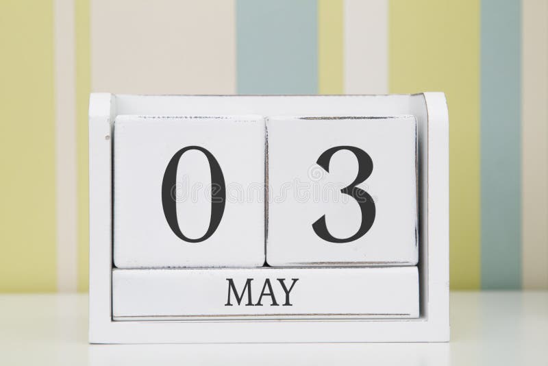 Cube shape calendar for MAY 3 stock images