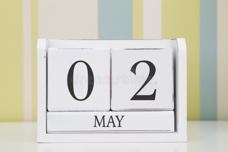 Cube shape calendar for MAY 2 royalty free stock image