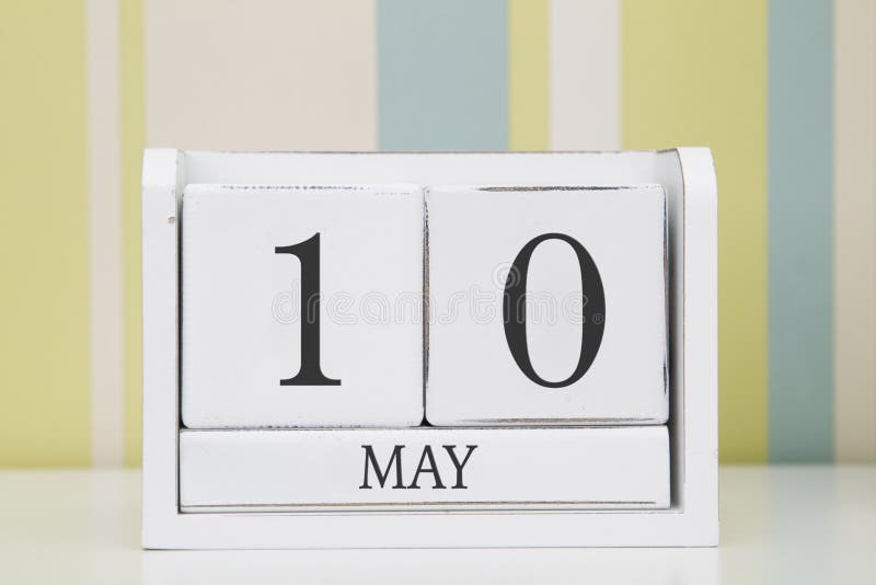 Cube shape calendar for MAY 10 stock photos