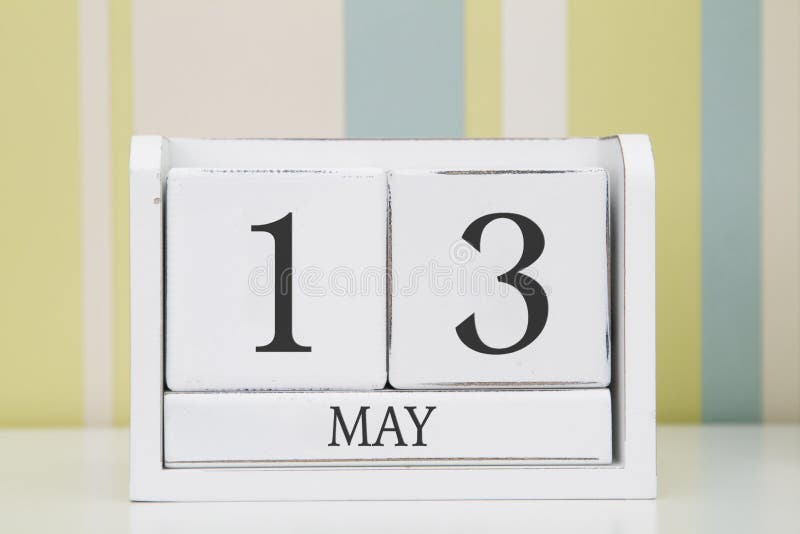 Cube shape calendar for MAY 13 royalty free stock photography