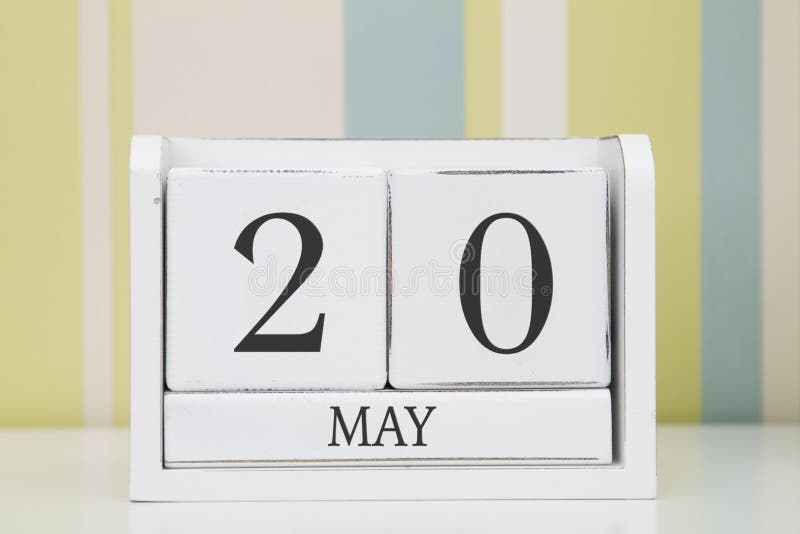 Cube shape calendar for MAY 20 royalty free stock image